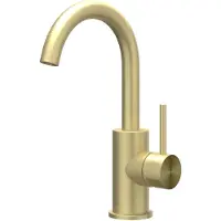 Ivy Aia Concord Eenhendel wastafelmengkraan opbouw met draaibare uitloop, coldstart RVS316 geborsteld mat goud PVD