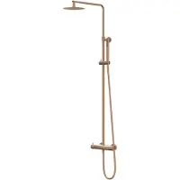 Ivy Aia Bond Regendoucheset 1 opbouw, 20cm slim hoofddouche, satin spray handdouche Geborsteld mat koper PVD
