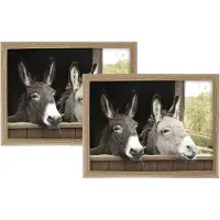 Mars & More Schootkussen Laptray - 2x - ezels print - laptray - 43 x 33 cm - Dienblad voor op schoot