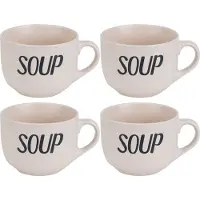 COSY&TRENDY Cosy & Trendy Soepbekers - 4x stuks - Creme wit - 11 cm - 510 ml - soepkom