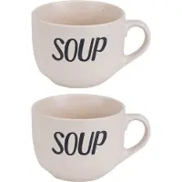 COSY&TRENDY Cosy & Trendy Soepbekers - 2x stuks - Creme wit - 11 cm - 510 ml - soepkom