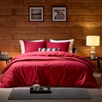 De Witte Lietaer Dekbedovertrek Laura Burgundy Flanel-260 x 200 / 220 / 240 cm | Extra Breed