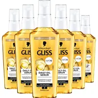 GLISS Oil Nutritive - Daily Oil Serum - Haarverzorging - Haarserum - Voeding - Glans - Stug en Beschadigd Haar - Voordeelverpakking - 6x75ml