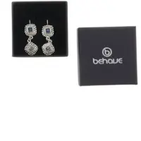 Behave - Oorbellen - Druppel oorhangers dames - Paars accent - 4 cm