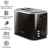 Morphy Richards 222064 - Broodrooster - 2 Sneden - Zwart