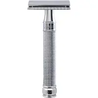 Edwin Jagger Scheermes Razors Double Edge Safety 3D Diamond Effect Handle Chrome Plated Ref.DE3D14BL 1Stuks | Voor Mannen