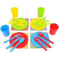 Johntoy picknick speelgoedset kunststof 24-delig voor kinderen.