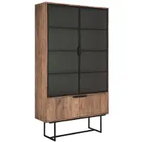 DTP Home Showcase Odeon No.1 high, 2x2 doors,210x120x40 cm, recycled teakwood (Naturel, 120x210x40cm)