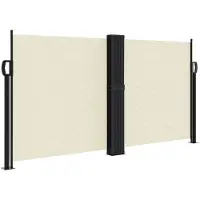 vidaXL Windscherm uittrekbaar 120x600 cm crème