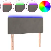vidaXL Hoofdbord LED 80x5x78/88 cm fluweel donkergrijs