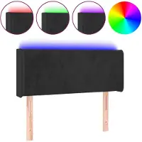 vidaXL Hoofdbord LED 83x16x78/88 cm fluweel zwart