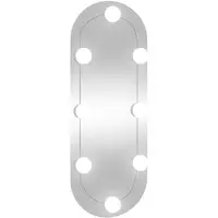 vidaXL Wandspiegel met LED's ovaal 20x50 cm glas