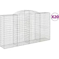 vidaXL Schanskorven 20 st gewelfd 300x50x160/180 cm ijzer