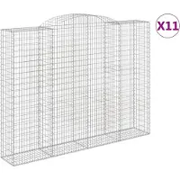 vidaXL Schanskorven 11 st gewelfd 300x50x220/240 cm ijzer