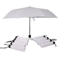 Discountershop Paraplu Set van 10 Witte Opvouwbare Paraplu's - Windproof - Diameter 100cm - Aluminium Frame - Polyester Doek – Unisex Regenkleding voor Outdoor - Perfect voor Bruiloften