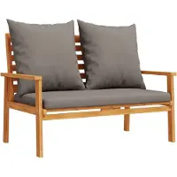 vidaXL Tuinbank met kussen 120 cm massief acaciahout