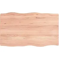 vidaXL Tafelblad natuurlijke rand 100x60x(2-6)cm eikenhout lichtbruin