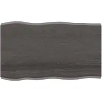 vidaXL Tafelblad natuurlijke rand 100x60x6 cm eikenhout donkerbruin