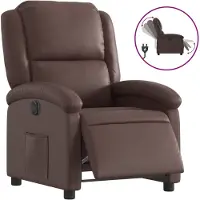 vidaXL Fauteuil verstelbaar elektrisch kunstleer bruin