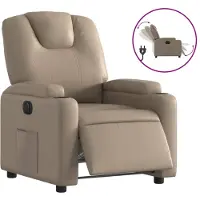 vidaXL Fauteuil verstelbaar elektrisch kunstleer cappuccinokleurig