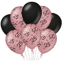 Paper Dreams Paperdreams Decoratie ballonnen roze/zwart - 25