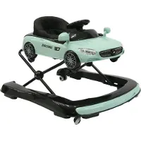 Bo Jungle - Loopstoeltje baby - Loopwagen Walker - Afneembare auto - Verstelbaar - Walker Poppy Green