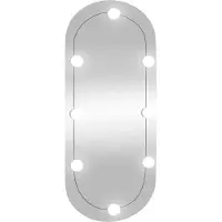 vidaXL Wandspiegel met LED's ovaal 35x80 cm glas