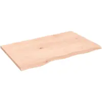 vidaXL Wandschap 80x50x2 cm onbehandeld massief eikenhout