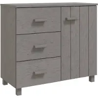 vidaXL Dressoir HAMAR, lichtgrijs, 90x40x80 cm, massief grenenhout