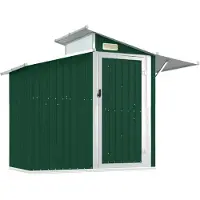 vidaXL Tuinschuur 270x130x208,5 cm gegalvaniseerd staal groen