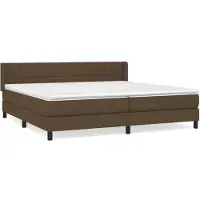 vidaXL Boxspring met matras stof donkerbruin 200x200 cm