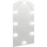 vidaXL Spiegel met LED-verlichting boog 90x45 cm glas