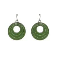 Behave - Oorbellen - Rond - Groen - Retro stijl - 3.5 cm - Dames