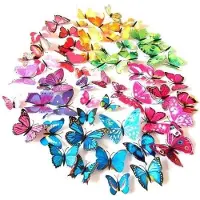 Home Decor 3D vlinders | Mix Kleuren (6 setjes = 72 stuks)