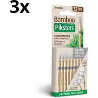 Piksters 3x Bamboe Rechte Ragers - Maat 0 X - Fijn Donkergrijs - 32 stuks