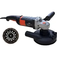 Spero Deluxe betonslijper cq schuur & polijstmachine | 180mm | 2200Watt | droog + verende stofkap & steen diamant komschijf – SPHS2001B-PR