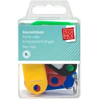 Soho Sleutellabels – Sleutelhangers – Labels voor aan je sleutel – Bagagelabel – Gekleurde sleutellabels – 8 stuks