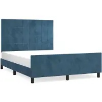 vidaXL Bedframe zonder matras 140x200 cm fluweel donkerblauw