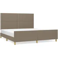 vidaXL Bedframe zonder matras, taupe, 180x200 cm, stof
