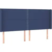 vidaXL Hoofdbord met randen 183x16x118/128 cm stof blauw