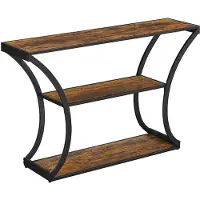 Songmics Hoppa! Console Tafel, Hal Tafel, Gebogen Poten, Verlengd Tafelblad, Voor Woonkamer, Hal, Slaapkamer, Vintage Bruin-zwart
