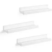 Songmics Hoppa! Vrijhangende Boekenplanken, Set Van 3, Zwevende Planken, Hoogglans Oppervlak, Voor Fotolijstjes En Boeken, 38 X 10 Cm, Moderne