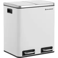 Hoppa! Songmics Afvalemmer Voor De Keuken, 30l, Afvalscheiding, Afvalemmer Van Metaal, Pedaalemmer Met Binnenemmers En Handgrepen,
