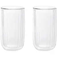 Homla Dubbelwandige glazen CEMBRA GROOVE, 2 x 350 ml