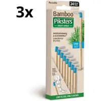 Piksters 3x Bamboe Ragers Hoek - Maat 5 - Blauw - 24 stuks