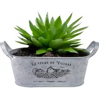 Sunnydays Teil/plantenpot/bloempot - zink - zilver - L31 x D12 x H13 cm