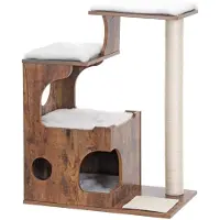 Hoppa! Krabpaal - Hout/Sisal/Imitatiebont - 88cm
