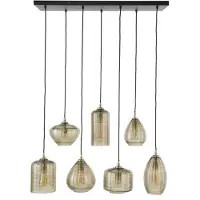 Present Time hanglamp 4+3 stripe glass horizontal amberkleurig glas