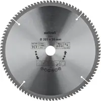 Wolfcraft - Zaagblad 305x30mm voor Afkortzaag - 96 Tanden - Verstekzaag - Serie lila - 6544000