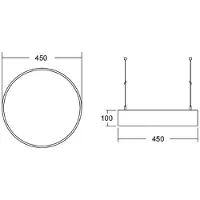 Brumberg Hanglamp Biro Circle, zwart, Werkkamer / Kantoor, Aluminium, Modern